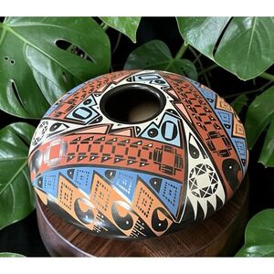 Mata Ortiz Pottery Oscar Quezada Large Seed Pot Paquime Vibrant Clay Art Mexico